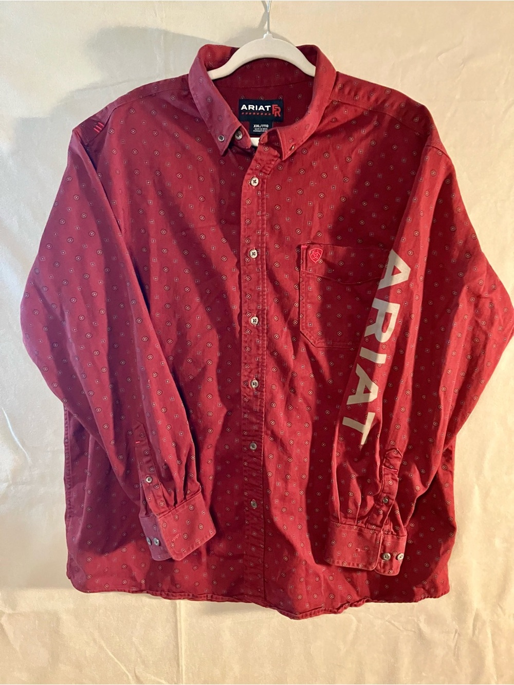 Ariat FR Button Shirt Mens Cat2 XXL Fire Resistant Red Logo Long Sleeve Workwear